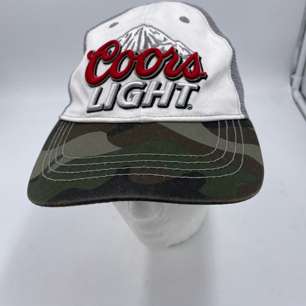Coors Light Infinity Camo White Trucker Hat Baseball Cap One Size